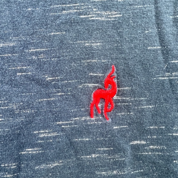 SHEIN Embroidered Elk Blue Shirt Size Small - Picture 5 of 6